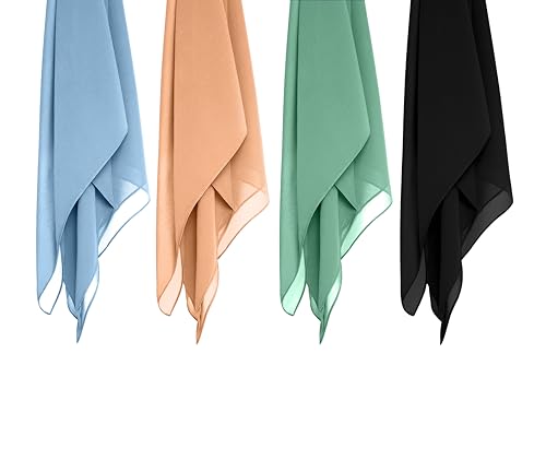 Image of Premium Georgette Hijab for Girls & Women | Lightweight and Breathable | Combo Pack of 4 | 180 cm x 70 cm