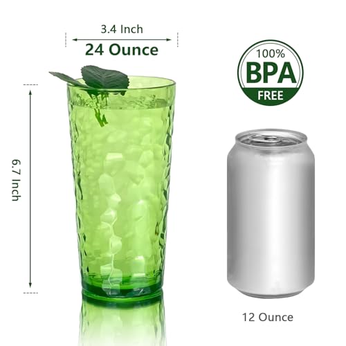Vasos de plástico de 24 onzas duraderos, tazas acrílicas reutilizables y resistentes a los golpes 3