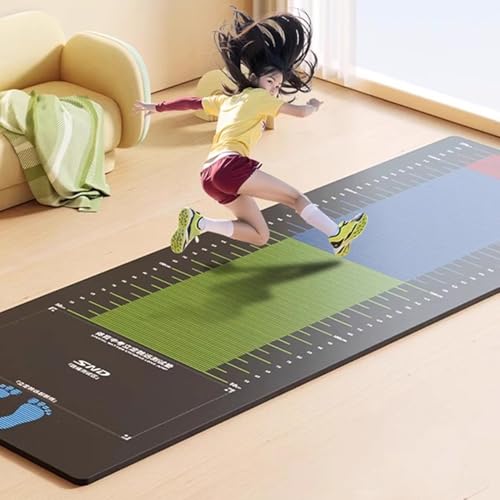 Esterilla Fitness Colchoneta para Salto de Longitud de Pie, Entrenador de Salto de Longitud Alfombrado, Ejercicio de Fitness Yoga Colchoneta para Saltar la Cuerda, Almohadilla de Medición para Salto(A