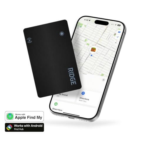Image of Ridge Tracker Card Compatible with Apple Find My, Compatible with Android Slim Tracking Card - Wallet Finder, Item Locator for Luggage Tags, Passports, Phone - MFi Certified, IP68 Water Resistance
