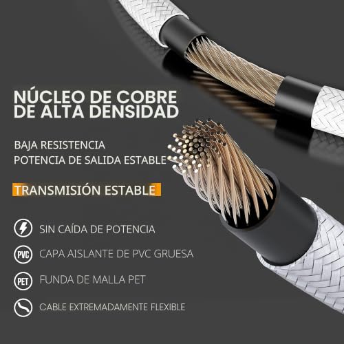Cable de extensión personalizado Mod GPU alimentación PC EZDIY-FAB trenzado blanco de 30cm 5