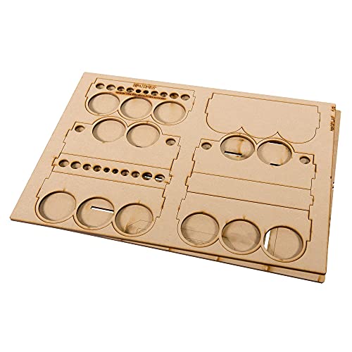 Image of The Broken Token Modular Paint Half Rack w / 35mm Holes - Multiple Organizer for Paint Bottles, Pots, and Brushes in Tiered Layout - Customize Your Pieces with Easy Organization & Access