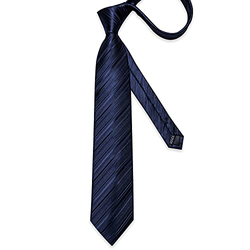 Image of DiBanGu Mens Silk Necktie Solid Color Tie and Pocket Square Cufflink Tie Clip Set Woven Plain Ties for Men Wedding Party