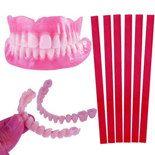 Image of dentaduras postizas para hombre，easy and convenient diy dentures at home kit complete, make your own dentures kit for top and bottom of temporary,repair missing teeth (Tooth white eighteen)
