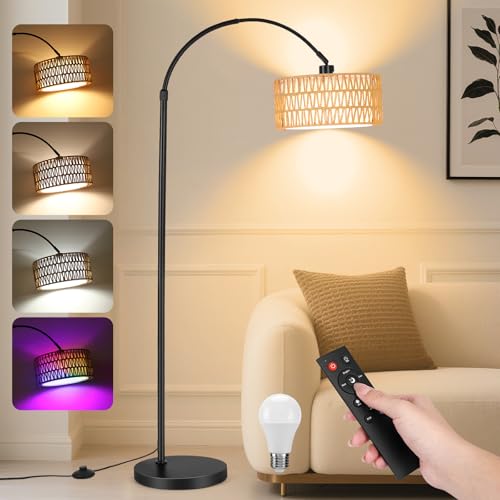 YICAIZI Stehlampe Wohnzimmer - 9W LED Dimmbar Bogenlampe mit...