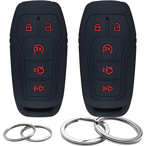 Coque silicone clé Ford et Lincoln - Lot de 2 protections de rechange pour boîtier 5 boutons