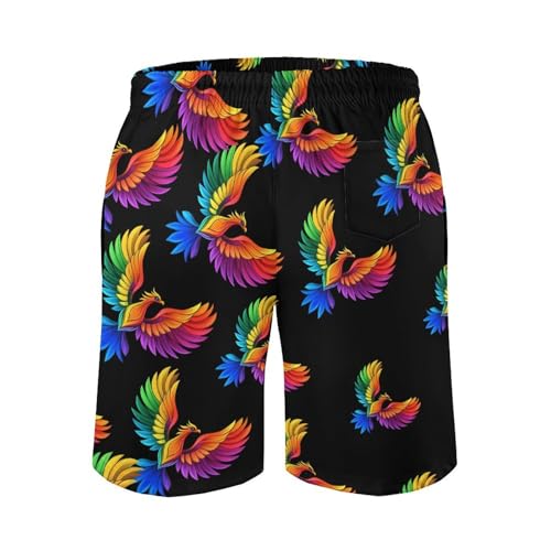 Phoenixes-Bird Mens Swim Trunks Quick Dry Board Shorts Beach Swimwear Bathing Suits3