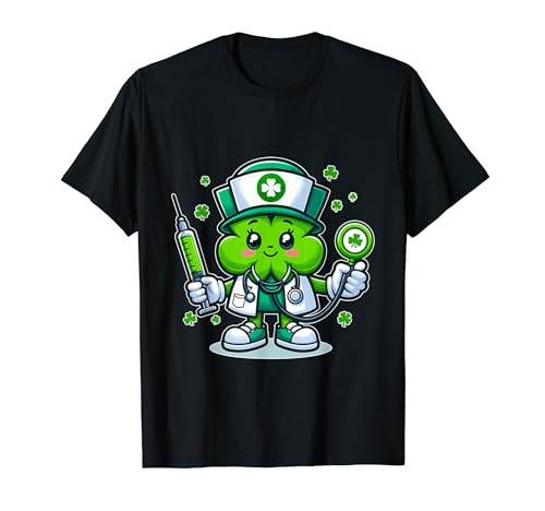 Estetoscopio de enfermera irlandesa del día de San Patricio lindo trébol enfermera Camiseta