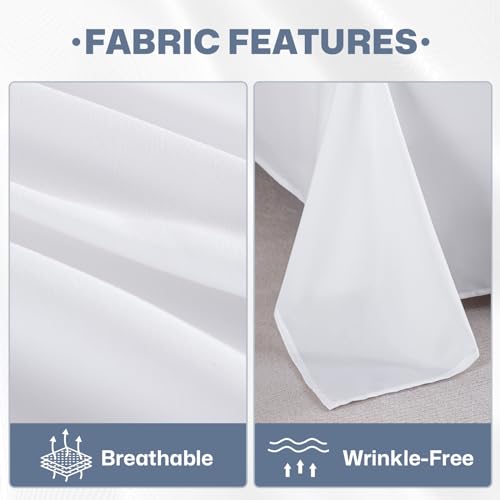 Lavisun IVW-Q Queen Flat Sheets 6 Pack,White Brushed Microfiber Bed Sheets thumb #2