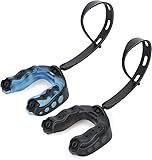 Fokroin 2 Pezzi Paradenti, Aradenti Sportivi con Cinghia, Paradenti sportivi da calcio, Paradenti Da Boxe Arti Marziali, per Tutti Gli Sport, tra Cui Rugby, MMA, Hockey, Judo Arti Marziali e Boxe