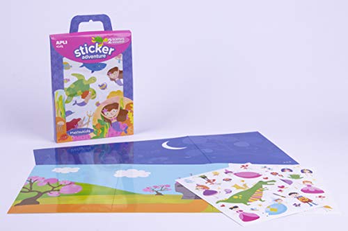 APLI- Sirene Mermaid Set di Adesivi, Cartone