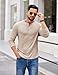 COOFANDY Casual Button Tee for Men Long Sleeve Henley Shirts Fashion Button T-Shirt Khaki