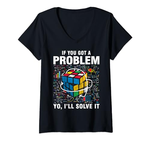 Funny Speedcube Competitive Puzzle Mens Boys Math Lover Cube V-Neck T-Shirt