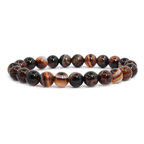 Image of Justinstones Gem Semi Precious Gemstone 8mm Round Beads Stretch Bracelet 7 Inch Unisex
