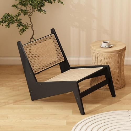 HOLMZCED Armless Rattan Chair, Bamboo Accent Chair Comfy Bamboo Chairs with Breathable...