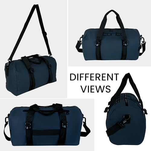 Image of Storite Nylon 43 Cm Imported Multi Purpose Travel Duffle Bag for Women with Dry and Wet Pocket, Lightweight Waterproof Backpack Carry Luggage Bag (Blue, 43x20x24cm)