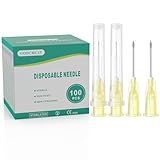 20 Gauge 1 Inch(25MM) Disposable Injection Needle for Lab Measuring, Refilling Ink and Crafts 100Pcs Sterile Individually Packed