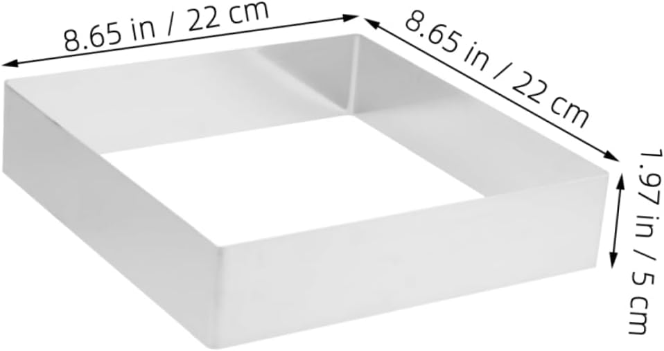 2pcs Square Mousse Cake Mold Stainless Steel Baking Ring Mousse Pudding Mould for Pan Decorations for Family Parties
