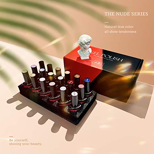 ab gel nagellack set Nude Serie - 16 Farben Klassischer Nagellack mit Base Top Coat uv Nagellack Nageldesign – Bild 4