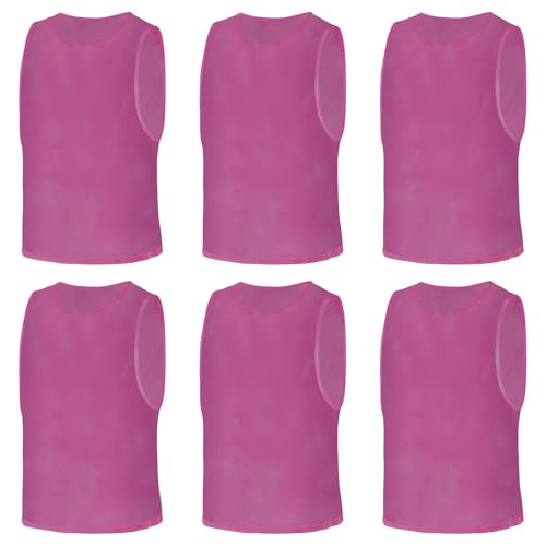 AUYAO Gilet d'entraînement de football, 6 Pièces Chasubles D’Entraînement Sport, Maille Scrimmage Training Training Gilets, Maillots Gilet de Train,...