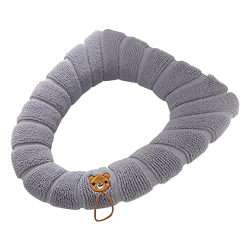GOODTRADE8 Bathroom Soft Toilet Seat Cover Pad,Toilet Seat Cushion Winter Thickened Toilet Seat Knitted Toilet Seat Cushion Washable Household Toilet Seat (C)