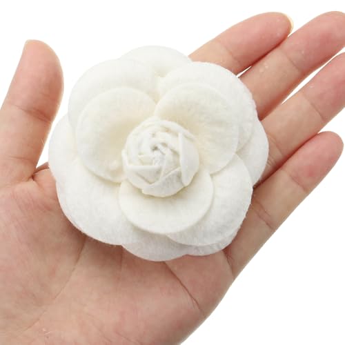 Image of PATIKIL Camellia Fabric Pin Flower Brooch Artificial Flowers Brooches for Women Girls Cloth Wedding Party Decor Accessories Jewelry Gift