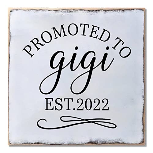 Plaque en bois Promoted To Gigi cadeau annonce grossesse grand-mère