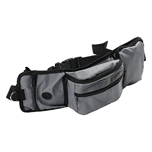 Bolsa de cintura para treinamento de cães grande porta-garrafa reflexiva para tratamento cinza