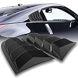 Q1-TECH, Side Window Louvers Scoop Cover Vent Sun Shade Cover Compatible with 2003-2008 Nissan 350Z Z33, ABS, Fits for All Weather, Black, 2004 2005 2006 2007