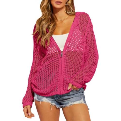 Cardigan crochet con capucha para mujer ideal para tus tardes de playa y piscina