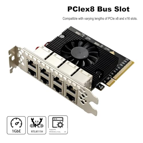 Tarjeta controladora Ethernet Gigabit RTL8111H con interfaz robusta PCIe x8 para PC 3