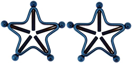 1 Pairs Women Non-Piercing Nipple Ring Shield Adjustable Surgical Steel Screw Clip on Body Piercing Rings Jewelry, Blue