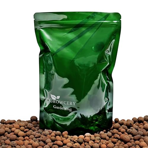 Growcery Premium Clay Pebbles For Plants: Multipurpose Growing Medium for Gardens Hydroponics and Green Roofs Pots Drainage Orchids Terrariums Water Beads (1L)