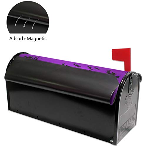 Image of Wamika Happy Halloween Pumpkin Gost Trick or Treat Mailbox Covers Large Ghost Owl Bat Castle Boo Purple Magnetic Mail Cover Letter Post Box Oversized 25.5 inch L X 21 inch W