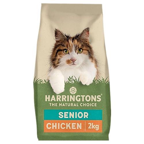 Harrington's Complete Senior Comida Seca para Gatos, Pollo, 2 kg, Paquete de 4, Tasty Natural Goodness