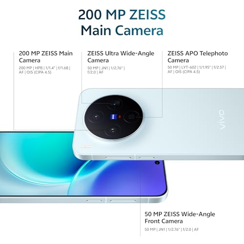 Image of vivo X300 5G (Mist Blue, 12GB RAM, 256GB Storage) with No Cost EMI /Additional Exchange Offers