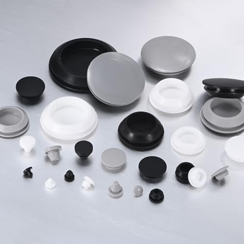 Image of M METERXITY 15-Packs Silicone Hole Plugs, Snap in Locking Hole Plugs for 18-19mm Hole, Round Hole Rubber Plug Kitchen Bulkheads Waterproof Sealing Plugs [Black]