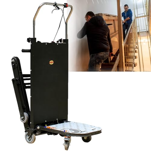 Carretilla eléctrica de mano para subir escaleras con rieles de goma, carrito resistente para transporte sin esfuerzo de muebles arriba y abajo escaleras