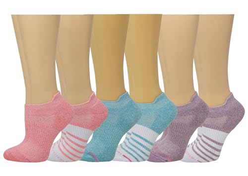 Image of Dr. Motion 6 Pairs Womens Low Cut Ankle Cushioned Breathable Compression Socks