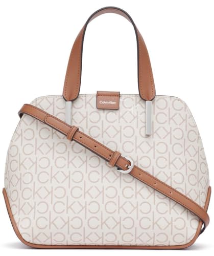Calvin Klein Audrey Triple Compartment Satchel Vanilla/Khaki/Caramel One Size