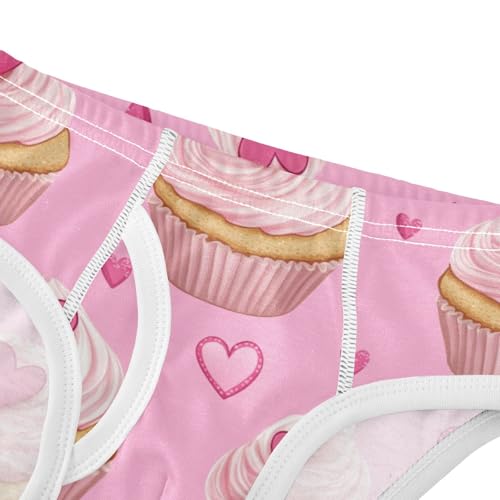 Wusikd Cute Pink Cupcakes Boys' Underwear Cotton Heart Boys Briefs Soft Toddler Underwear 2T4