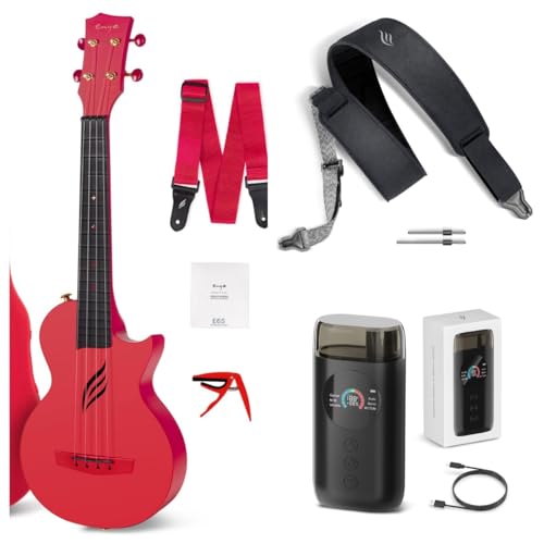 Enya Concert Ukulele Nova U 23’’ Carbon Fiber Travel Ukulele with Beginner Kit & enya Magnetic Strap & Enya Smart Automatic Guitar Tuner