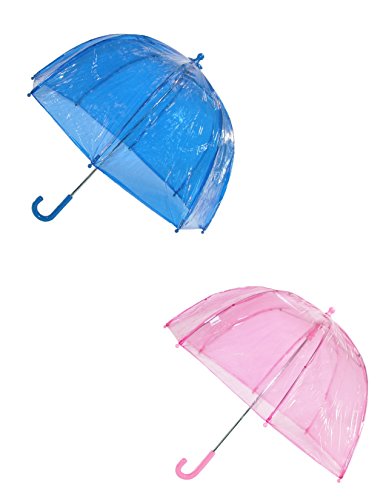 Totes Kids' Clear Bubble Umbrella (Pack of 2), Pink/Blue - Image 3