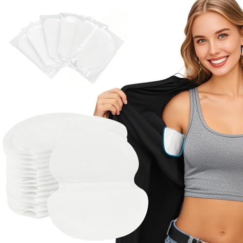 Armpit Sweat Pads, 10 Pcs Individually Packaged Underarm Sweat Pads for Women and Men, Comfortable Unflavored, Non Visible, Large Area Back Adhesive, Disposa