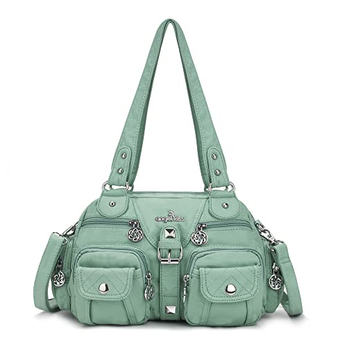 Image of Angel Kiss Hobo Crossbody Purses for Women Shoulder Bag Multipocket Soft Hobo Purses Removable Strap Leather Handbags