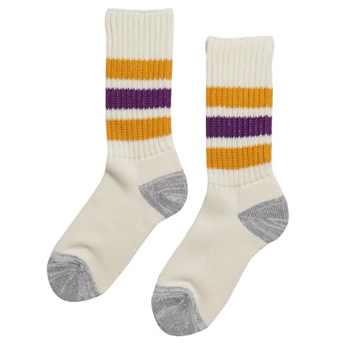 [Rototo] [���g�g] �R�[�X ���u�h �I�[���h�X�N�[�� �N���[ �\�b�N�X COARSE RIBBED OLDSCHOOL CREW SOCKS �C�� ���b�O�E�F�A R1255 M(25-27cm) / YELLOW×PURPLE