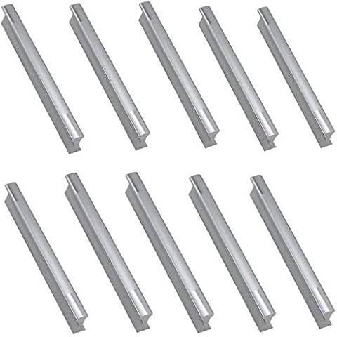 10 Pieces Black and Silver Solid Space Aluminum Alloy Handle Modern Contracted Cabinet Chest Door Drawer Strip Handle Cover