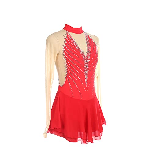 Meisje Stijlvolle Kunstschaatsen Jurk, Lange Mouwen Ronde Hals Pailletten Hollow Back Jurken Schaatsen Ballroom Danskleding FiveShops - Image 3