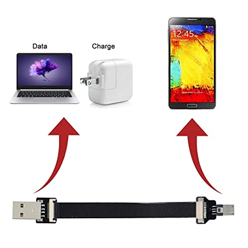 ChenYang CY Type-A USB 2.0 Male to Micro USB 5Pin Male Data Flat Slim FPC Cable 20CM for FPV & Disk & Phone - Image 3