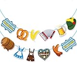 Oktoberfest Banner Decorations, No DIY October Festival Decorations Garland, Bavarian...